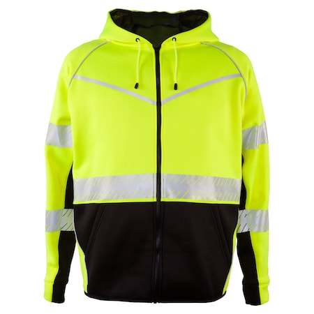 Ml Kishigo M, Lime, Class 3, Hoodie Sweatshirt With Zipper JS150-M